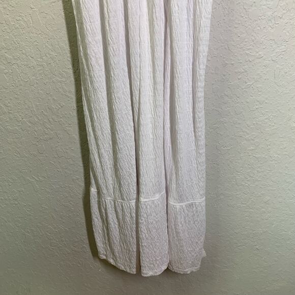 FREE PEOPLE BEACH Dress‎ Medium La La Maxi V-Neck Flutter Sleeves Flouncy Tiered - Picture 8 of 16